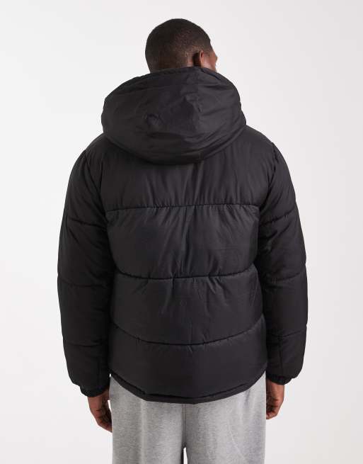 Jack & Jones hooded puffer jacket in black, 3 of 5