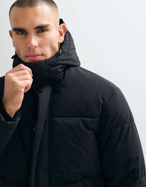 Jack & Jones hooded puffer jacket in black, 2 of 5