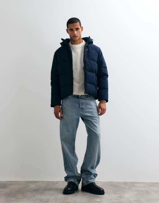 Jack & Jones hooded puffer jacket in navy, 2 of 5