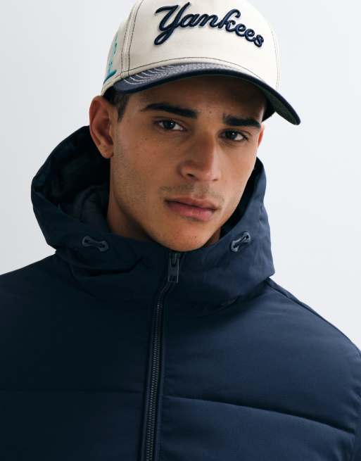 Jack & Jones hooded puffer jacket in navy, 5 of 5
