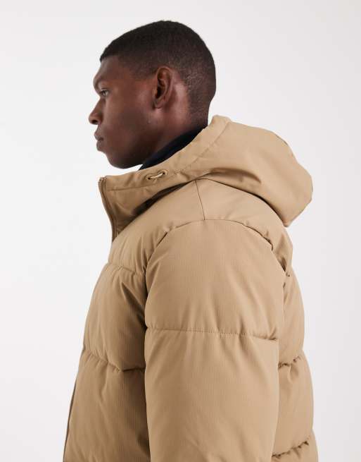 Jack & Jones hooded puffer jacket in sand, 4 of 5