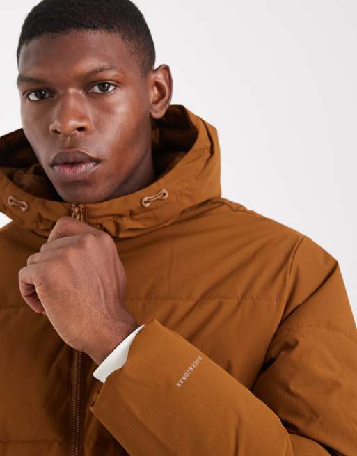 Jack & Jones hooded puffer jacket in tan, 5 of 5