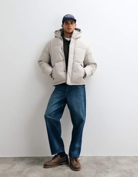 Jack & Jones hooded puffer jacket in white - view 1