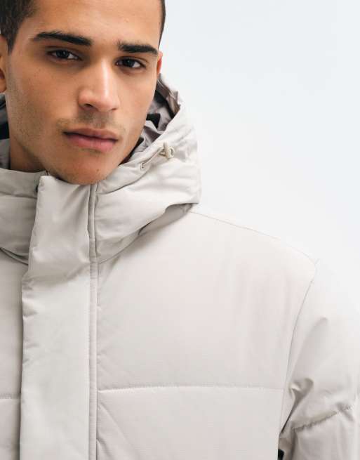 Jack & Jones hooded puffer jacket in white, 4 of 5