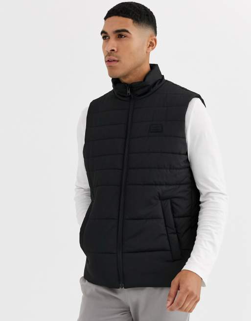 Jack & Jones hooded vest in black ASOS