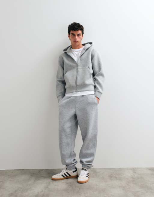 Jack & Jones hoodie i scubastil med dobbelt lynlås i lys grå, 3 af 5