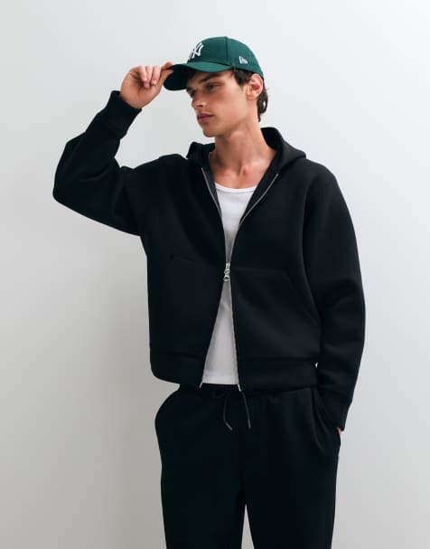 Jack & Jones hoodie i scubastil med dobbelt lynlås i sort - view 1