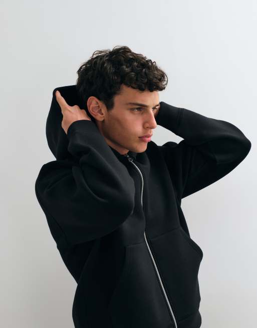 Jack & Jones hoodie i scubastil med dobbelt lynlås i sort, 2 af 5