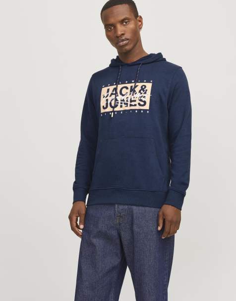 Jack & Jones - Hoodie in marineblauwe - view 1