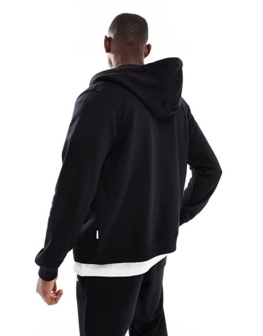 Jack & Jones - Hoodie met rits en logo in zwart, 3 van 4