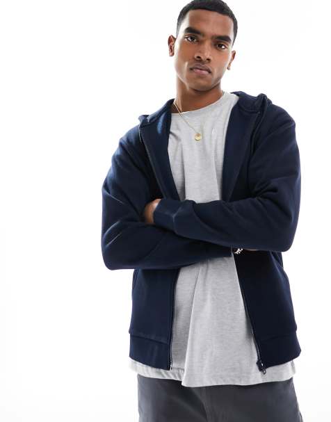 Jack & Jones - Hoodie met ritssluiting in marineblauw - view 1