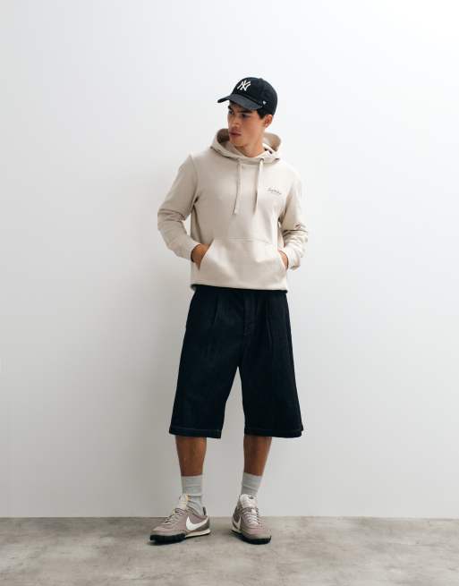 Jack & Jones hoodie met script borstlogo in beige, 2 van 5