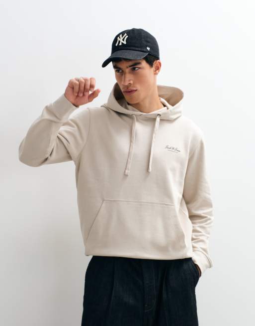 Jack & Jones hoodie met script borstlogo in beige, 5 van 5