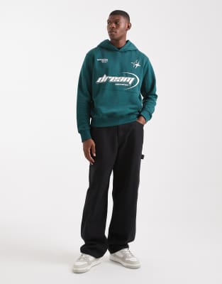 Jack & Jones Hoodie With Back Graphic In Green
