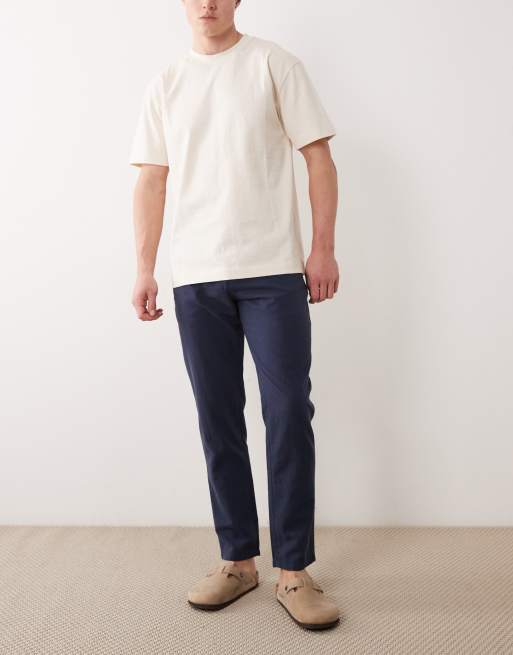 Jack & Jones – Hose aus Leinenmix in Marineblau, 2 von 5