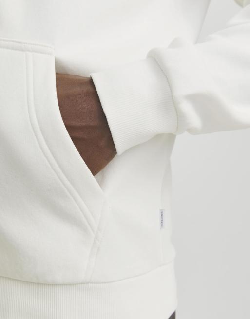 Jack & Jones hættetrøje med lynlås i Cloud Dancer, 5 af 7