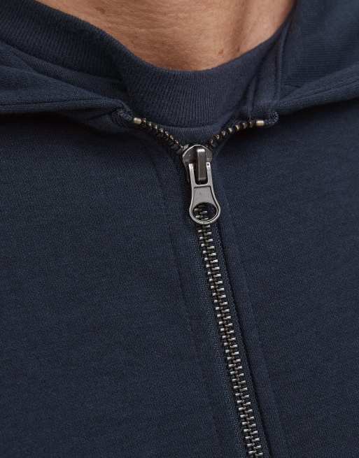 Jack & Jones huvtröja med dragkedja i mörkblå, 5 av 7
