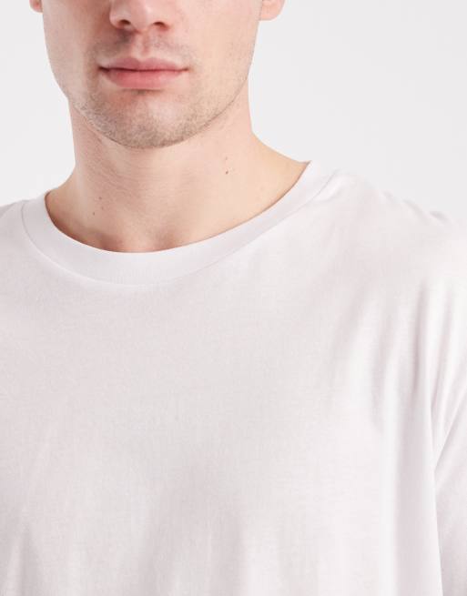 Jack & Jones - Hvid/beige/blå oversized T-shirt i pakke med 3 stks, 5 af 5