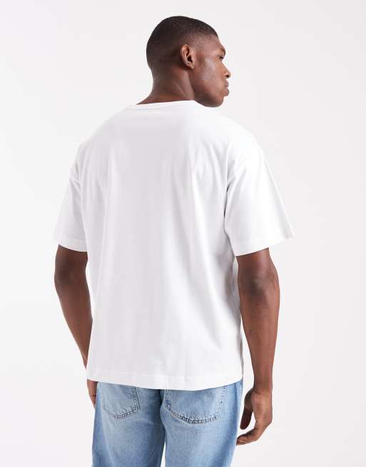 Jack & Jones - Hvid cropped T-shirt med tekstbroderi, 3 af 5