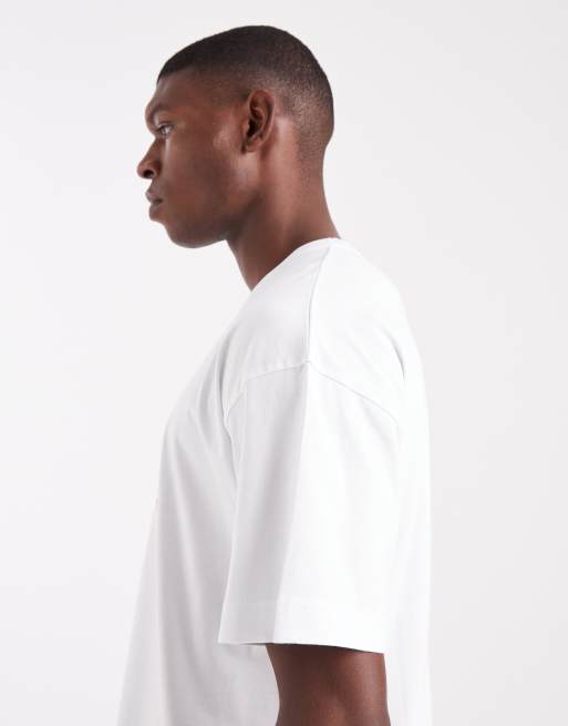 Jack & Jones - Hvid cropped T-shirt med tekstbroderi, 4 af 5