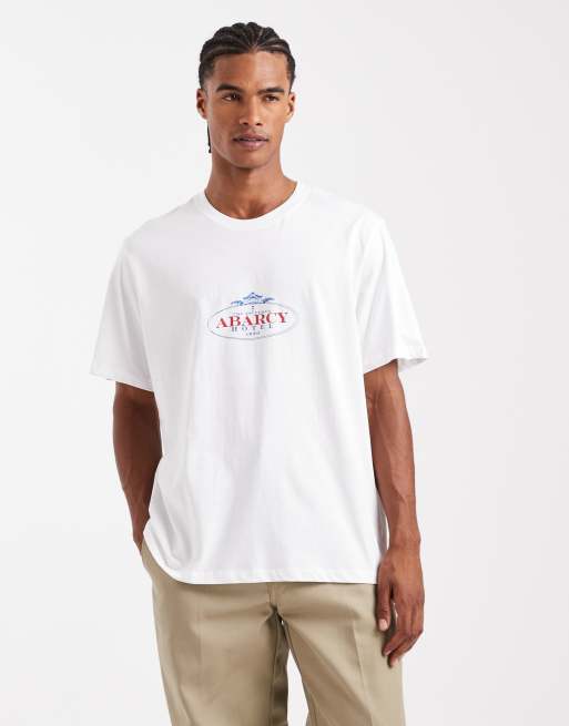 Jack & Jones - Hvid oversized T-shirt med 'Hotel'-print på ryggen, 3 af 5