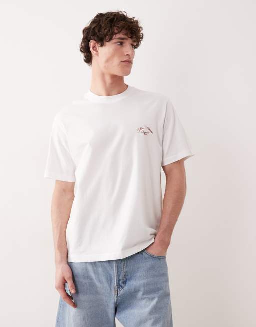 Jack & Jones - Hvid oversized T-shirt med landskabsprint på ryggen, 2 af 5