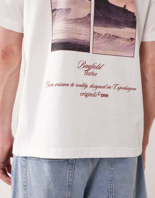 Jack & Jones - Hvid oversized T-shirt med landskabsprint på ryggen, 5 af 5