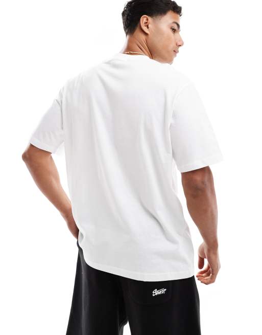 Jack & Jones - Hvid oversized T-shirt med print foran