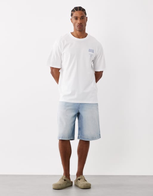 Jack & Jones - Hvid oversized T-shirt med øprint på ryggen, 2 af 5