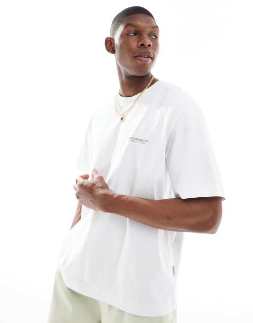 Jack & Jones - Hvid oversized T-shirt med tekstprint på ryggen, 2 af 4