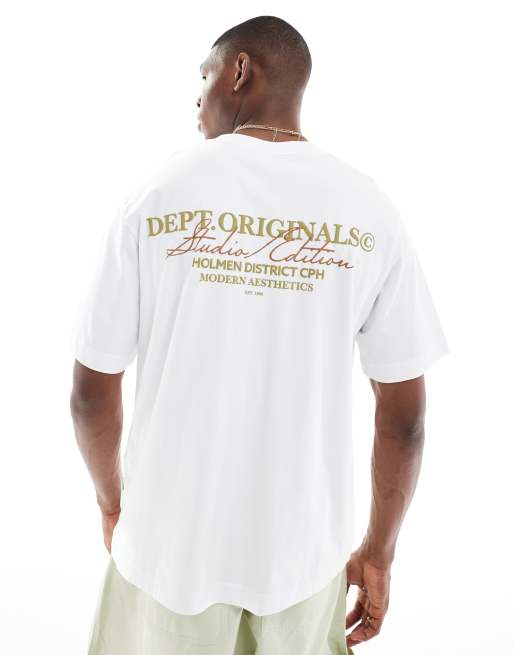Jack & Jones - Hvid oversized T-shirt med tekstprint på ryggen, 3 af 4