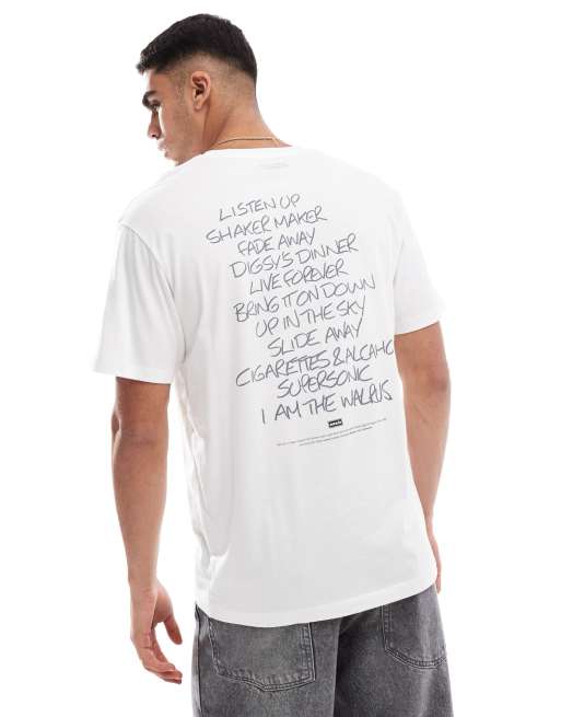 Jack & Jones - Hvid T-shirt med Oasis-print på ryggen, 2 af 4