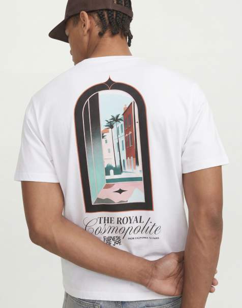 Jack & Jones - Hvid T-shirt med scenisk vinduesprint på ryggen - view 1