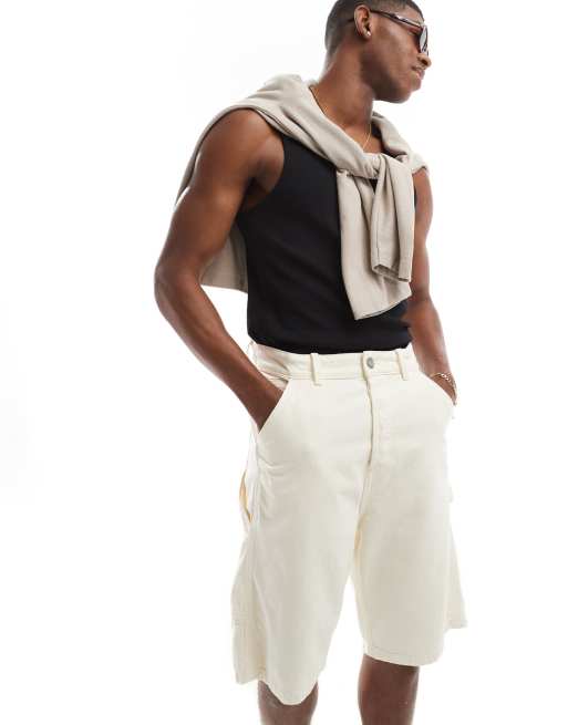 Jack & Jones - Hvide baggy arbejdsshorts, 4 af 5
