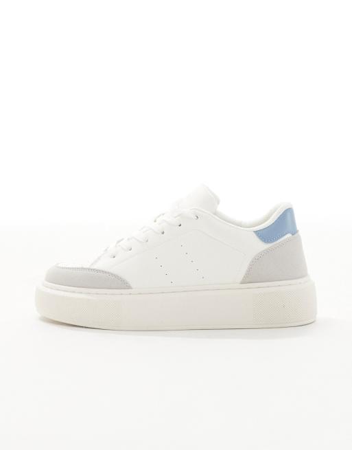 Jack & Jones - Hvide sneakers i ruskind og andre materialer med blå detaljer, 2 af 5