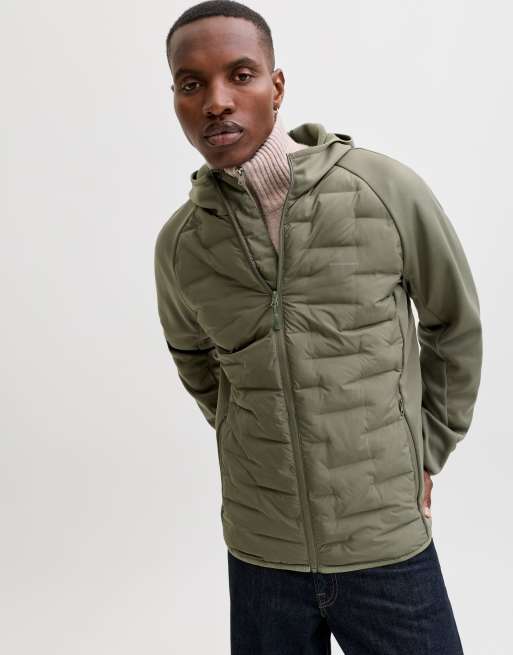 Jack & Jones Hybrid jacket in dusty olive, 6 of 7