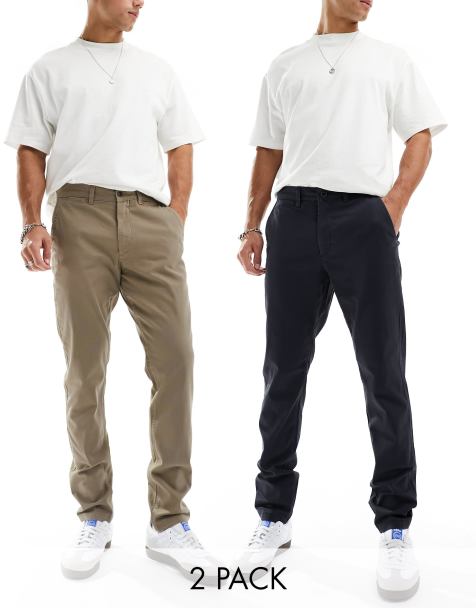 Jack & Jones Intelligence 2 pack chinos in beige & navy - view 1