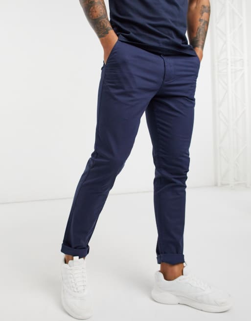 Jack & Jones Intelligence 2 pack slim tapered chino in beige & navy, 4 of 4