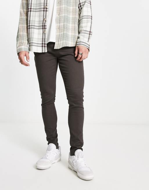 Jack & Jones Intelligence 5 pocket skinny carrot pants in brown | ASOS