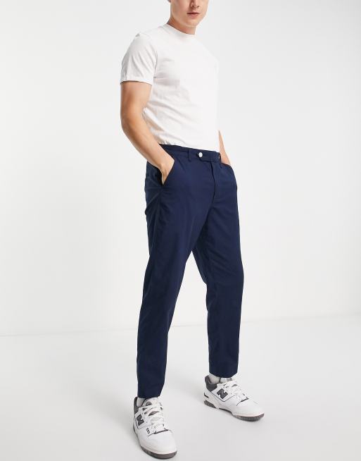 Jack & Jones Intelligence - Ace - Smaltoelopende linnen broek in marineblauw