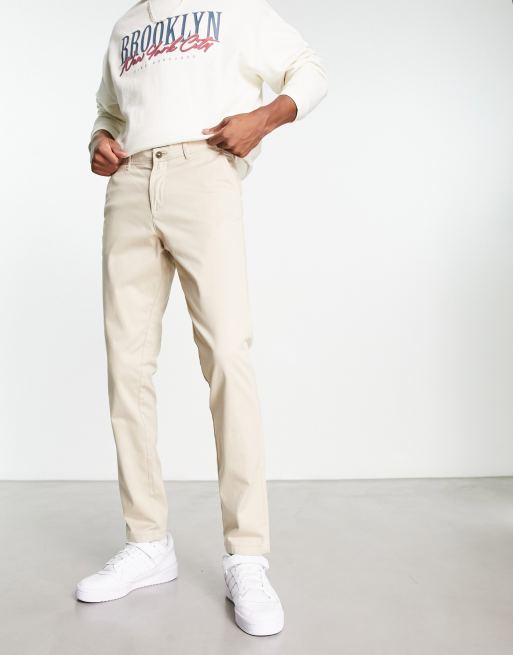 Jack & Jones Intelligence - Beige chinos i slim fit 