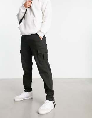Jack & Jones Intelligence Benny Loose Fit Cargo Pants In Black In Black