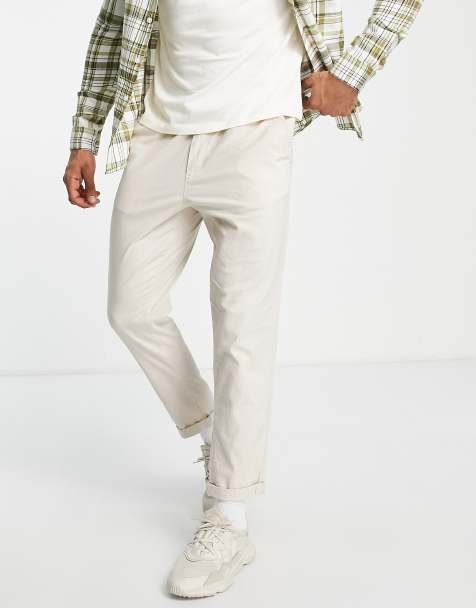 Jack & Jones Intelligence – Beżowe chinosy z prostymi nogawkami z lnu - view 1