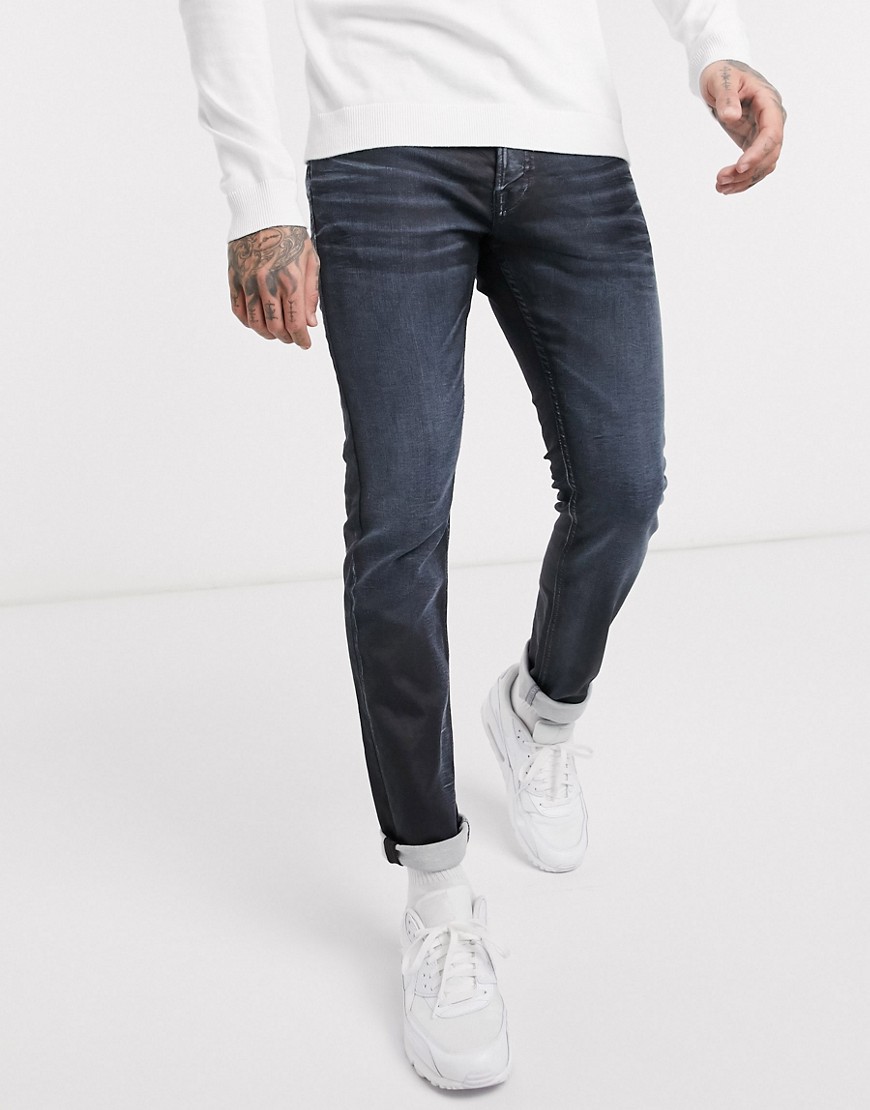 Jack & Jones Intelligence – Blå stretchiga slim jeans med ytbelägg