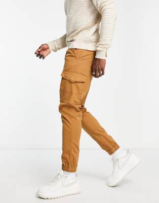 Jack & Jones Intelligence Blend Cuffed Cargo Pants In Neutral
