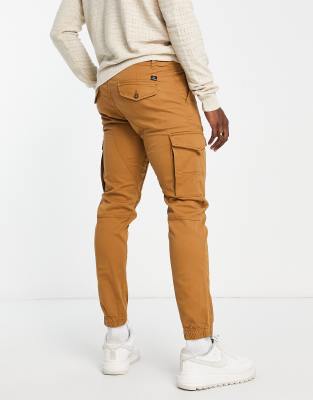 Jack & Jones Intelligence Blend Cuffed Cargo Pants In Neutral