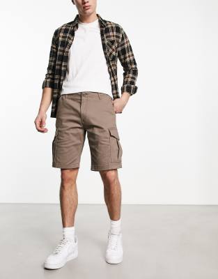 Jack & Jones Intelligence cargo short in brown  - ASOS Price Checker