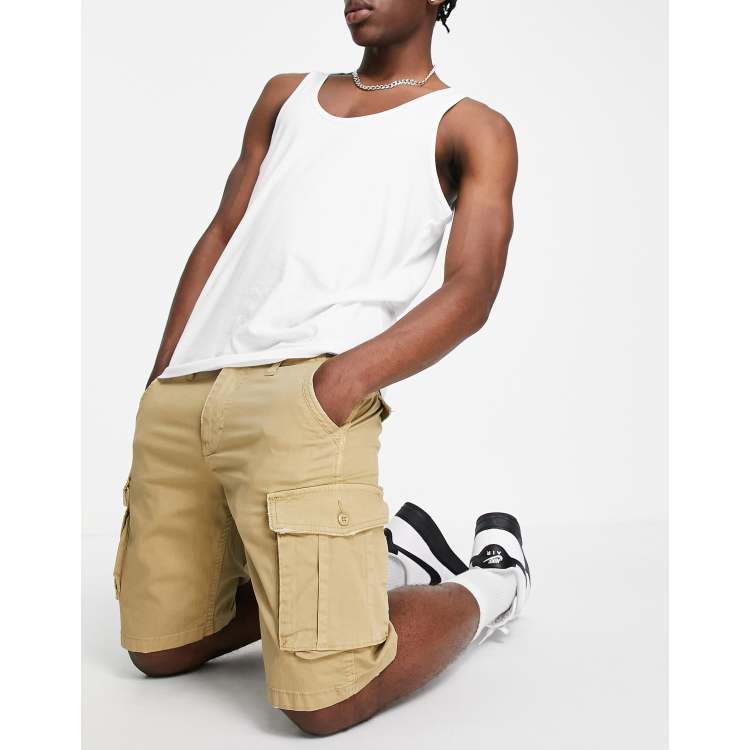 Jack Jones Intelligence cargo shorts in beige ASOS