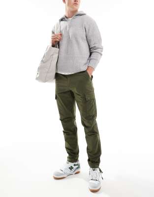 Jack & Jones Intelligence cargo trouser in khaki-Green