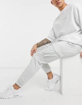 grey cuffed cargo trousers